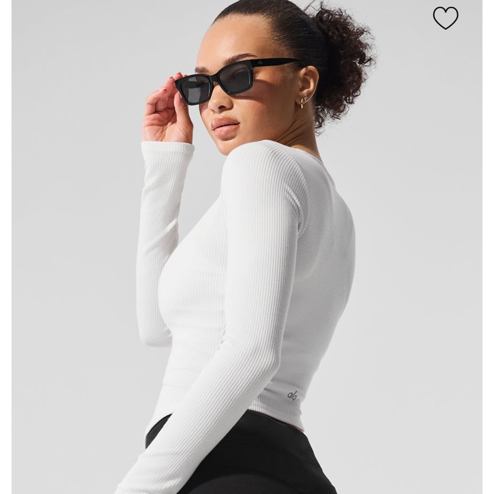 Alo-Yoga White stardust long sleeve - Picture 2 of 5